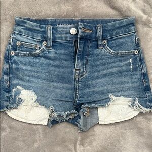 American Eagle Outfitters Blue Frayed Jean Shorts Size 0